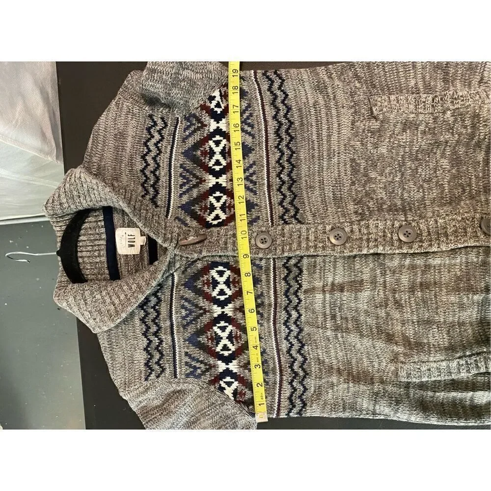 Citizen WOLF Shawl Neck Gray Cardigan Men’s Size Medium